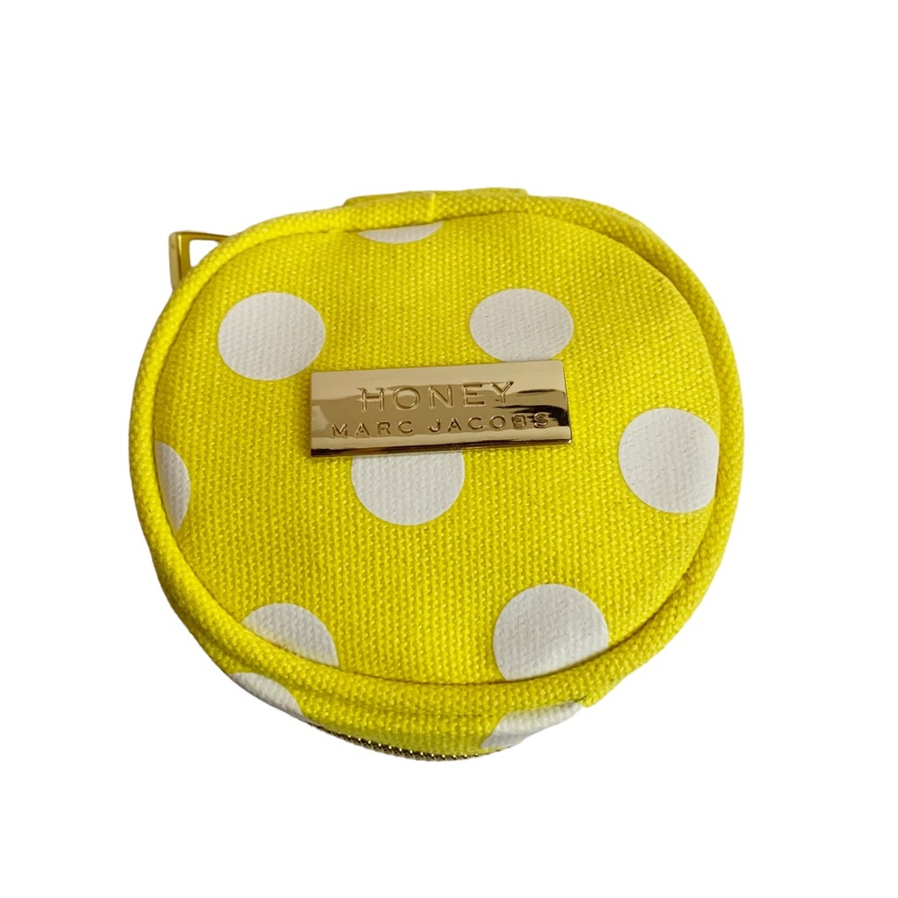 Honey Marc Jacobs Yellow Polka Dot Zippered Small Pouch - Picture 1 of 9